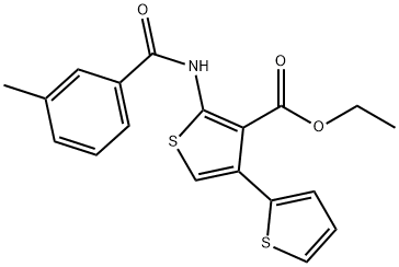 ethyl 2-[(3-methylbenzoyl)amino]-2',4-bithiophene-3-carboxylate Struktur