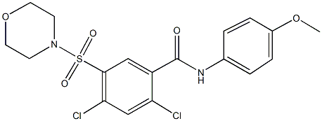 2,4-dichloro-N-(4-methoxyphenyl)-5-(4-morpholinylsulfonyl)benzamide Struktur