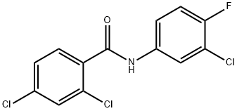 2,4-dichloro-N-(3-chloro-4-fluorophenyl)benzamide Struktur