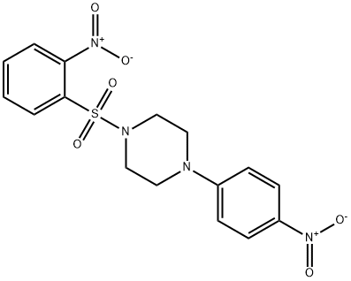 1-{4-nitrophenyl}-4-({2-nitrophenyl}sulfonyl)piperazine Struktur