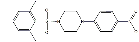 1-{4-nitrophenyl}-4-[(2,4,6-trimethylphenyl)sulfonyl]piperazine Struktur