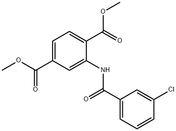 dimethyl 2-{[(3-chlorophenyl)carbonyl]amino}benzene-1,4-dicarboxylate Struktur