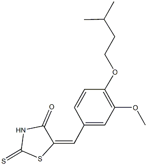 5-[4-(isopentyloxy)-3-methoxybenzylidene]-2-thioxo-1,3-thiazolidin-4-one Struktur