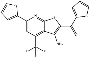 [3-amino-6-(2-thienyl)-4-(trifluoromethyl)thieno[2,3-b]pyridin-2-yl](2-thienyl)methanone Struktur