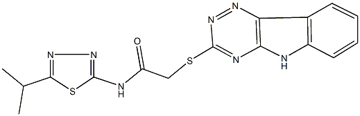 N-(5-isopropyl-1,3,4-thiadiazol-2-yl)-2-(5H-[1,2,4]triazino[5,6-b]indol-3-ylsulfanyl)acetamide Struktur