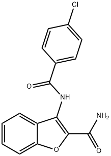 3-[(4-chlorobenzoyl)amino]-1-benzofuran-2-carboxamide Struktur