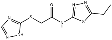 N-(5-ethyl-1,3,4-thiadiazol-2-yl)-2-(1H-1,2,4-triazol-5-ylsulfanyl)acetamide Struktur