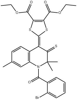 diethyl 2-(1-(2-bromobenzoyl)-2,2,7-trimethyl-3-thioxo-2,3-dihydro-4(1H)-quinolinylidene)-1,3-dithiole-4,5-dicarboxylate Struktur