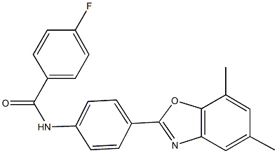 N-[4-(5,7-dimethyl-1,3-benzoxazol-2-yl)phenyl]-4-fluorobenzamide Struktur