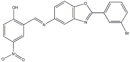 2-({[2-(3-bromophenyl)-1,3-benzoxazol-5-yl]imino}methyl)-4-nitrophenol Struktur