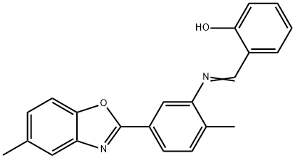 2-({[2-methyl-5-(5-methyl-1,3-benzoxazol-2-yl)phenyl]imino}methyl)phenol Struktur