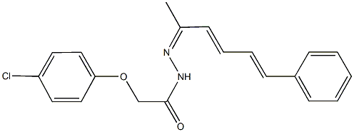 2-(4-chlorophenoxy)-N'-(1-methyl-5-phenyl-2,4-pentadienylidene)acetohydrazide Struktur