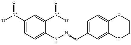 2,3-dihydro-1,4-benzodioxine-6-carbaldehyde {2,4-bisnitrophenyl}hydrazone Struktur