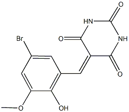 5-(5-bromo-2-hydroxy-3-methoxybenzylidene)-2,4,6(1H,3H,5H)-pyrimidinetrione Struktur