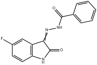 N'-(5-fluoro-2-oxo-1,2-dihydro-3H-indol-3-ylidene)benzohydrazide Struktur