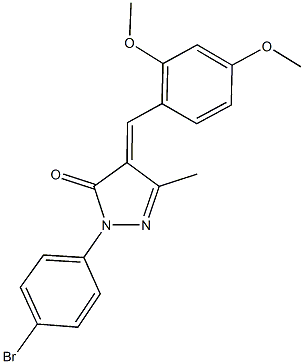 2-(4-bromophenyl)-4-(2,4-dimethoxybenzylidene)-5-methyl-2,4-dihydro-3H-pyrazol-3-one Struktur