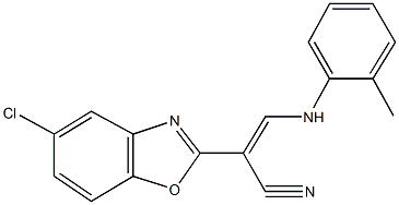 2-(5-chloro-1,3-benzoxazol-2-yl)-3-(2-toluidino)acrylonitrile Struktur