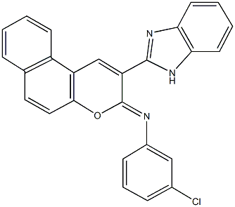 N-[2-(1H-benzimidazol-2-yl)-3H-benzo[f]chromen-3-ylidene]-N-(3-chlorophenyl)amine Struktur