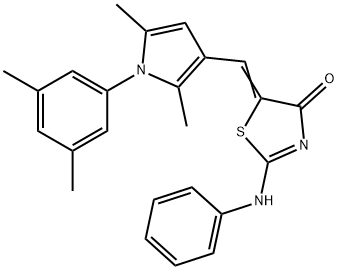 5-{[1-(3,5-dimethylphenyl)-2,5-dimethyl-1H-pyrrol-3-yl]methylene}-2-(phenylimino)-1,3-thiazolidin-4-one Struktur