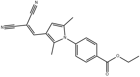 ethyl 4-[3-(2,2-dicyanovinyl)-2,5-dimethyl-1H-pyrrol-1-yl]benzoate Struktur