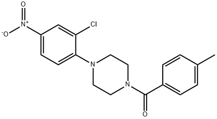 1-{2-chloro-4-nitrophenyl}-4-(4-methylbenzoyl)piperazine Struktur