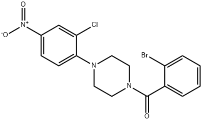 1-(2-bromobenzoyl)-4-{2-chloro-4-nitrophenyl}piperazine Struktur