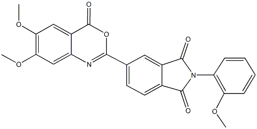 5-(6,7-dimethoxy-4-oxo-4H-3,1-benzoxazin-2-yl)-2-(2-methoxyphenyl)-1H-isoindole-1,3(2H)-dione Struktur