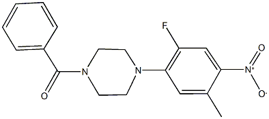 1-benzoyl-4-{2-fluoro-4-nitro-5-methylphenyl}piperazine Struktur