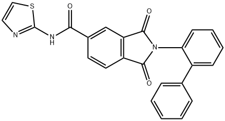 2-[1,1'-biphenyl]-2-yl-1,3-dioxo-N-(1,3-thiazol-2-yl)-5-isoindolinecarboxamide Struktur