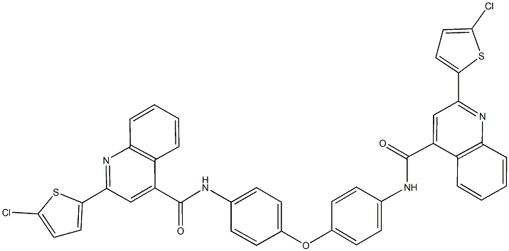 2-(5-chloro-2-thienyl)-N-{4-[4-({[2-(5-chloro-2-thienyl)-4-quinolinyl]carbonyl}amino)phenoxy]phenyl}-4-quinolinecarboxamide Struktur