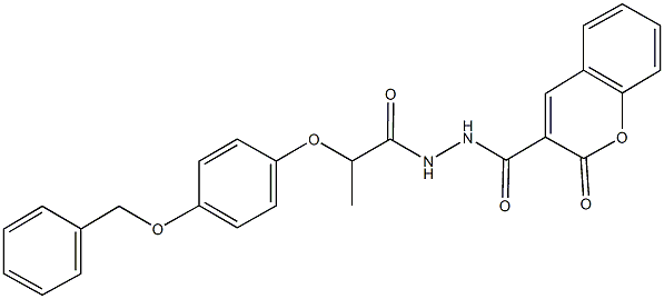 N'-{2-[4-(benzyloxy)phenoxy]propanoyl}-2-oxo-2H-chromene-3-carbohydrazide Struktur