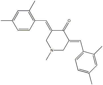 3,5-bis(2,4-dimethylbenzylidene)-1-methyl-4-piperidinone Struktur