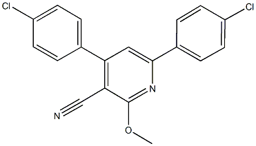 4,6-bis(4-chlorophenyl)-2-methoxynicotinonitrile Struktur