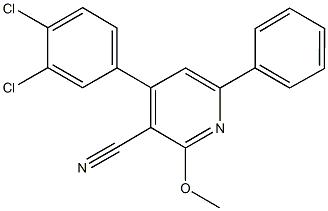 4-(3,4-dichlorophenyl)-2-methoxy-6-phenylnicotinonitrile Struktur