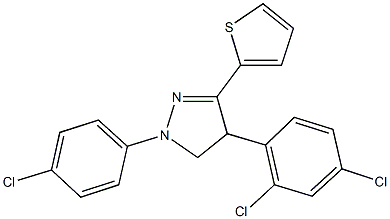 1-(4-chlorophenyl)-4-(2,4-dichlorophenyl)-3-(2-thienyl)-4,5-dihydro-1H-pyrazole Struktur