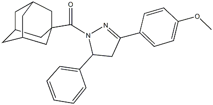 4-[1-(1-adamantylcarbonyl)-5-phenyl-4,5-dihydro-1H-pyrazol-3-yl]phenyl methyl ether Struktur