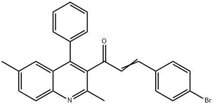 3-(4-bromophenyl)-1-(2,6-dimethyl-4-phenyl-3-quinolinyl)-2-propen-1-one Struktur