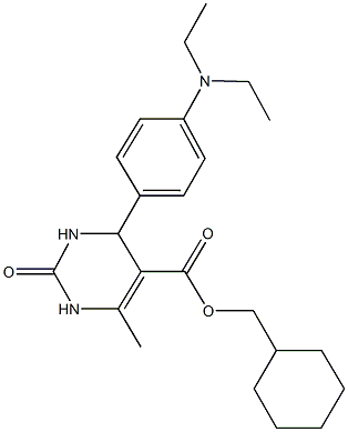 cyclohexylmethyl 4-[4-(diethylamino)phenyl]-6-methyl-2-oxo-1,2,3,4-tetrahydro-5-pyrimidinecarboxylate Struktur