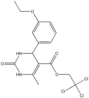 2,2,2-trichloroethyl 4-(3-ethoxyphenyl)-6-methyl-2-oxo-1,2,3,4-tetrahydro-5-pyrimidinecarboxylate Struktur