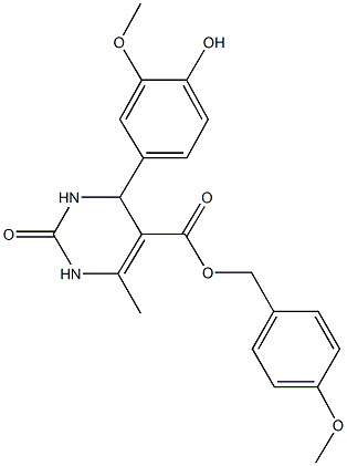 4-methoxybenzyl 4-(4-hydroxy-3-methoxyphenyl)-6-methyl-2-oxo-1,2,3,4-tetrahydro-5-pyrimidinecarboxylate Struktur