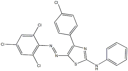 N-{4-(4-chlorophenyl)-5-[(2,4,6-trichlorophenyl)diazenyl]-1,3-thiazol-2-yl}-N-phenylamine Struktur