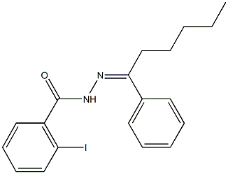 2-iodo-N'-(1-phenylhexylidene)benzohydrazide Struktur