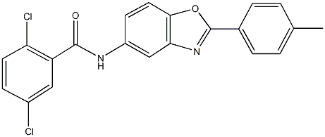 2,5-dichloro-N-[2-(4-methylphenyl)-1,3-benzoxazol-5-yl]benzamide Struktur