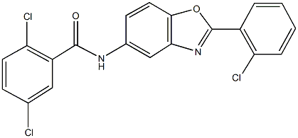 2,5-dichloro-N-[2-(2-chlorophenyl)-1,3-benzoxazol-5-yl]benzamide Struktur