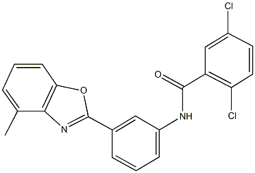 2,5-dichloro-N-[3-(4-methyl-1,3-benzoxazol-2-yl)phenyl]benzamide Struktur