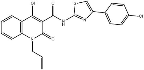 N-[4-(4-chlorophenyl)-1,3-thiazol-2-yl]-4-hydroxy-2-oxo-1-prop-2-enyl-1,2-dihydroquinoline-3-carboxamide Struktur