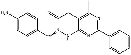 1-(4-aminophenyl)ethanone (5-allyl-6-methyl-2-phenyl-4-pyrimidinyl)hydrazone Struktur