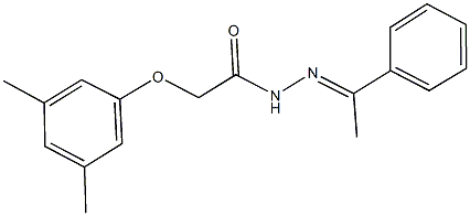 2-(3,5-dimethylphenoxy)-N'-(1-phenylethylidene)acetohydrazide Struktur