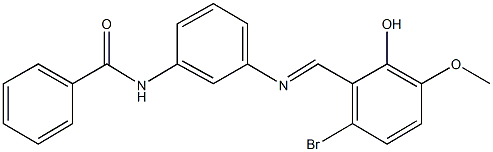 N-{3-[(6-bromo-2-hydroxy-3-methoxybenzylidene)amino]phenyl}benzamide Struktur