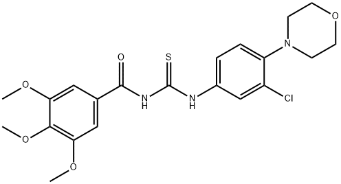 N-[3-chloro-4-(4-morpholinyl)phenyl]-N'-(3,4,5-trimethoxybenzoyl)thiourea Struktur